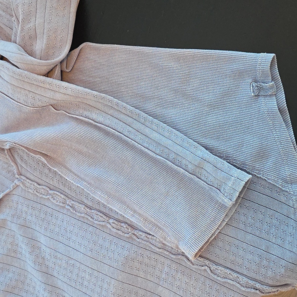 We The Free Ribbed Long Sleeve Top - Light chambray blue